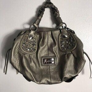 Marciano Leather Bag Color Silver Size Medium